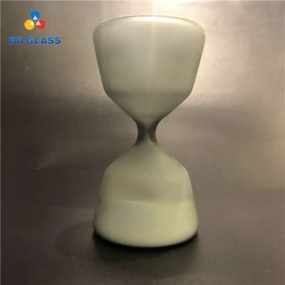 Smoke-gray frosted glass hourglass for birthday and holiday gifts