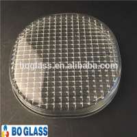 car light high clear glass lens with pattern